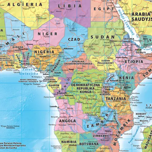 Świat polityczny - mapa ścienna arkusz laminowany, 1:21 200 000, ArtGlob
